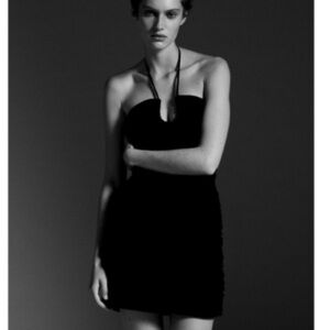 Zara Ruched Black Halter Mini Dress Size Medium